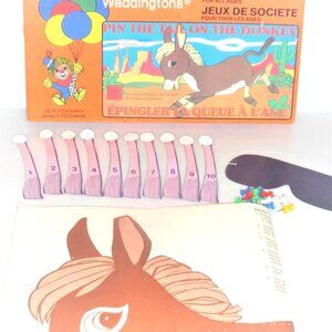 Complete 1981 PIN the TAIL on the DONKEY Game Waddington's Party Games #491